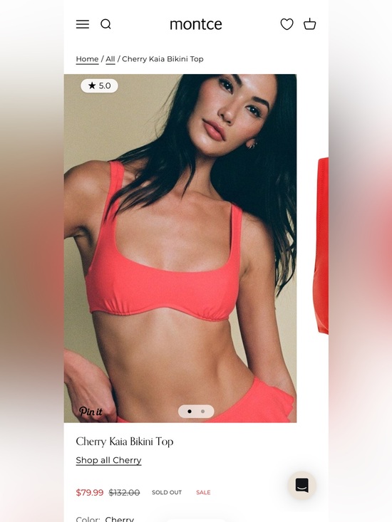 Montce Other - Montce Cherry Kaia Bikini Top in Cherry